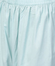 Green hand block printed 3/4th sleeve cottonkurta with block printed palazzo set