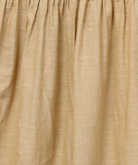 Mustard yellow 3//4th sleeve hand block printed kurta with hand block printed palazzo set