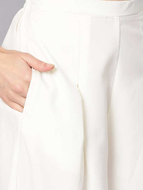 Black checked kurta set with White Cullotes