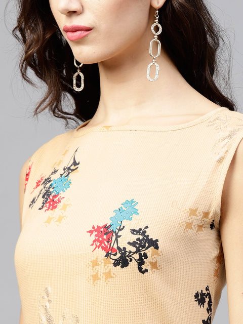 Sleeveless Pale Yellow Maxi dress  with round neck