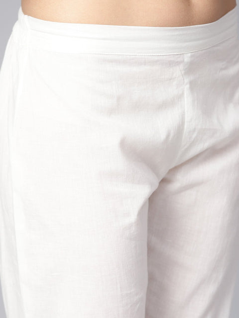 Pastel Green High-low kurta set with White Palazzo