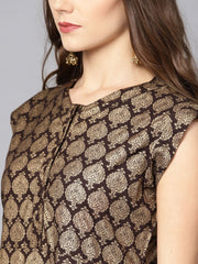 Black and Gold printed Kurta set with ankle length skirt