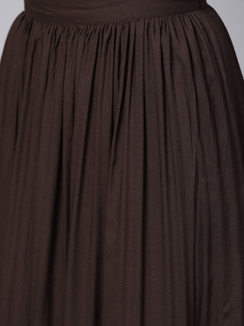 Black and Gold printed Kurta set with ankle length skirt