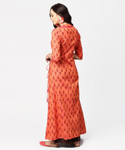 Gurea printed 3/4th sleeve cotton angrakha style kurta