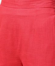 Light green printed 3/4th sleeve cotton assymetric kurta with pink pallazo