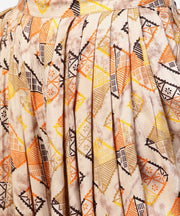 Brown printed 3/4th sleeve cotton kurta with ankle length dhoti & grey printed open jacket