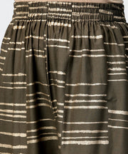 Dark grey printed 3/4th sleeve cotton printed a-line kurta with printed pallazo