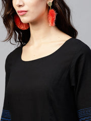 Black Block printed maxi dress with Round neck and  halfsleevs