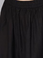 Orange printed kurta set with dark Brown Bordered Palazzo