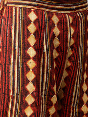 Beige half sleeve cotton kurta with ankle length Printed Palazzo