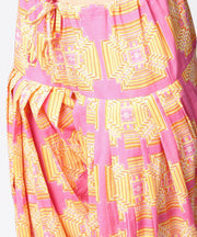 Yellow & Pink 3/4th sleeve cotton kurti with ankle length salwar