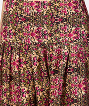 Green & Pink printed palazzo saree & 3/4th sleeve round neck blouse