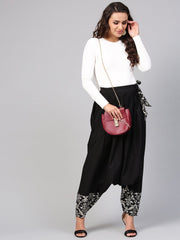 Solid Black Detailed with print Harem