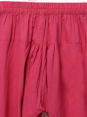 Women Peach-Coloured & Pink Printed Kurta with Churidar & Dupatta