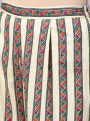 Solid Green Kurta Set with geometric Printed Sharara