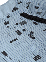 Women Grey & Black Printed Kurta with Palazzos