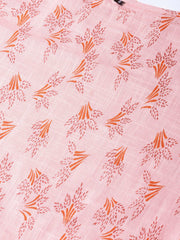 Women Peach-Coloured Printed Straight Kurta