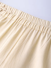 Women Cream-Coloured & Red Printed Kurta with Trousers