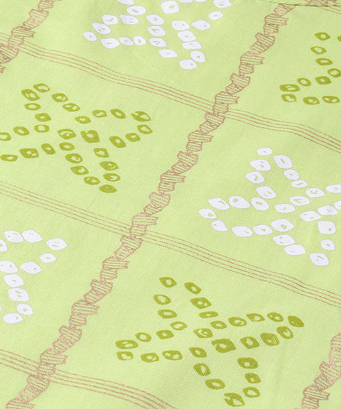 Women Green & Off-White Bandhani Printed Maxi Dress