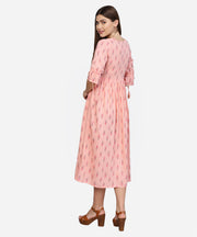 Women Peach-Coloured Printed A-Line  Dress