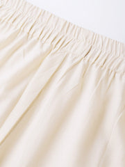 Women Grey Short Sleeves Keyhole Neck Straight Pure Cotton Kurta and Trousers Set