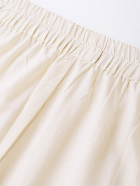 Women Grey Short Sleeves Keyhole Neck Straight Pure Cotton Kurta and Trousers Set