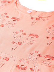 Women Peach-Coloured Printed Maxi Dress