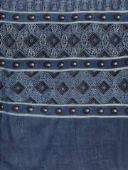 Off-white & blue Printed Straight kurta set with Palazzo & dupatta