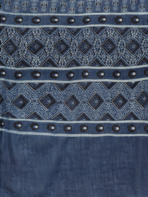 Off-white & blue Printed Straight kurta set with Palazzo & dupatta