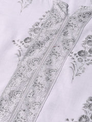 Fossil Grey Printed Kurta set with Pant