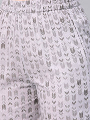 Fossil Grey Printed Kurta set with Pant