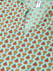 Pastel green Multi Colored Printed Kurta set with Solid Yellow Skirt