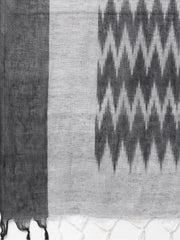 Solid Black Kurta & pallazo with grey & black chevron printed dupatta