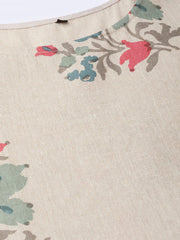 Nayo Women Cream & Coral Floral Printed Maxi Dress