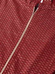 Nayo Women Maroon & Gold Ethnic Motifs Printed Maxi Dress