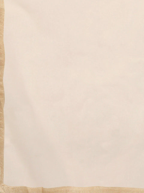 Nayo Women Cream & Gold Straight Ethnic Motifs Printed Kurta And Palazzos Set