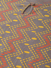 Nayo Women Green & Red Straight Geometric Printed Kurta And Palazzos Set