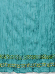 Nayo Women Green & Blue Straight Ethnic Motifs Printed Kurta And Palazzos Set