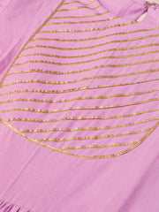 Nayo Women Lavender & Gold Solid Maxi Dress