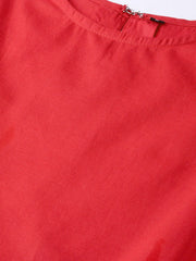 Nayo Women Red & Beige Floral Printed Maxi Dress