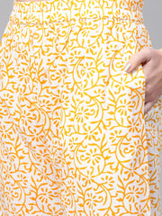 Nayo Women White & Blue Straight Floral Printed Kurta And Palazzos Set With Dupatta