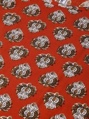 Nayo Women Rust & Beige Straight Ethnic Motifs Printed Kurta And Skirt Set