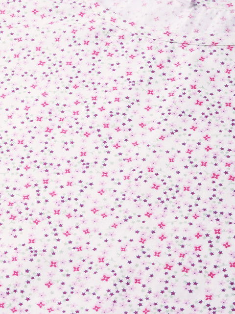 Nayo Women Pink & Multi Straight Floral Printed Kurta And Palazzo Set