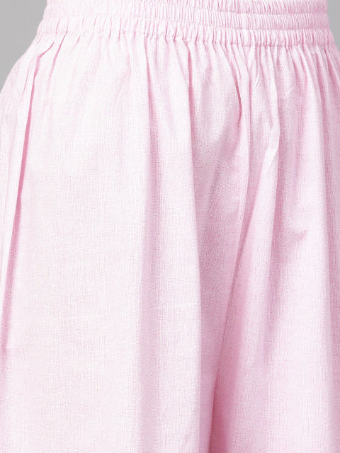 Nayo Women Pink & Multi Straight Floral Printed Kurta And Palazzo Set