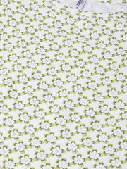 Nayo Women White & Green Straight Floral Printed Kurta And Skirt Set