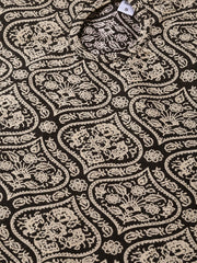 Nayo Women Black & Beige Straight Ethnic Motifs Printed Kurta And Palazzos Set