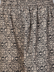Nayo Women Black & Beige Straight Ethnic Motifs Printed Kurta And Palazzos Set
