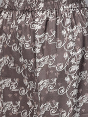 Nayo Women Beige & Off white Straight Floral Printed Kurta And Palazzos Set