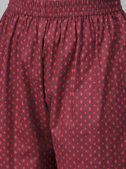 Nayo Women Off white & Red Straight Floral Printed Kurta And Palazzos Set