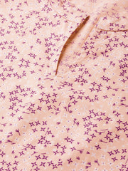 Nayo Women Peach & Purple Straight Floral Printed Kurta And Skirt Set